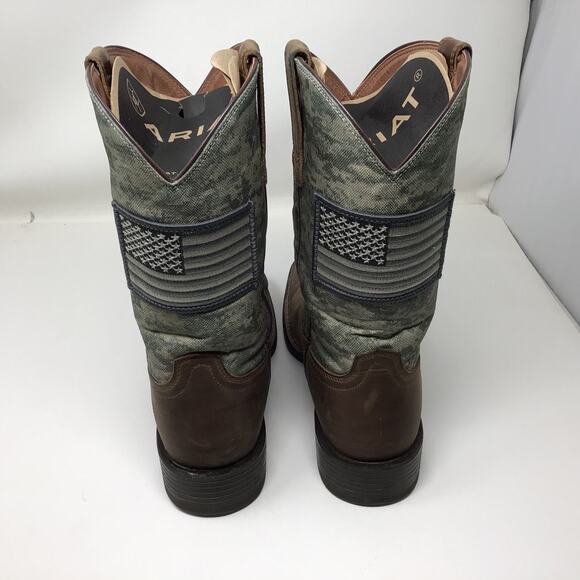 Ariat Mens Sport Patriot Western Boot Distressed Brown Sage Camo Size 10.5 main image 10
